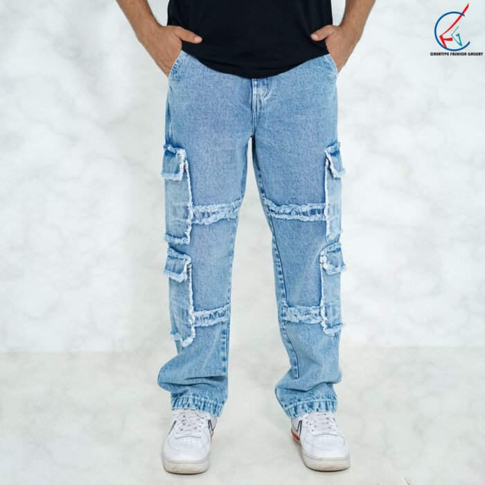 Baggy Denim Pant(sky blue)(BP07) - Image 4