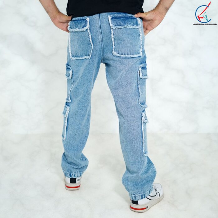 Baggy Denim Pant(sky blue)(BP07) - Image 3