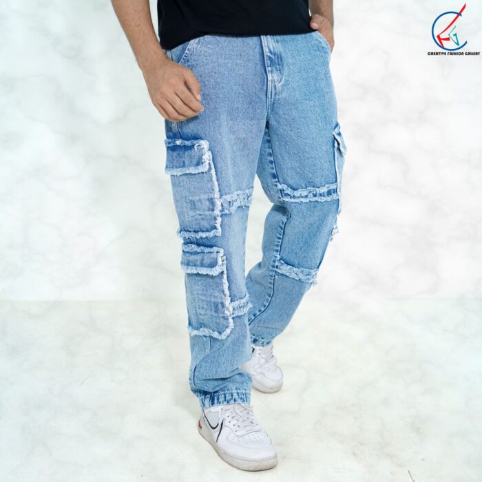 Baggy Denim Pant(sky blue)(BP07)